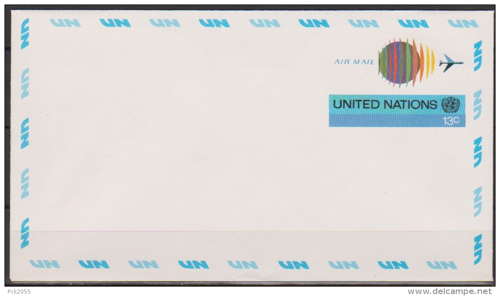 UNO New York 1977  Ganzsache Luftpostumschlag Mi-Nr. LU 5A  Ungebraucht  (  D 3531 ) - Luftpost