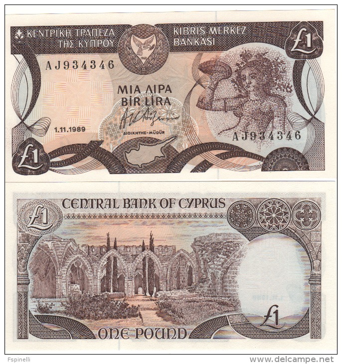 CYPRUS   1 Pound      P53a      1.11.1989      UNC - Chypre