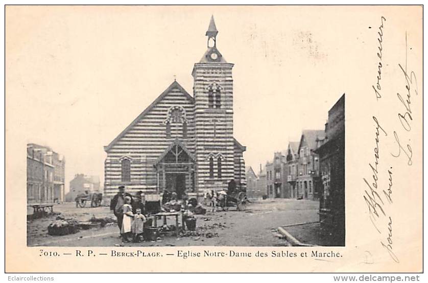 Berck    62    Marché Et Eglise Notre Dame Des Sables - Berck