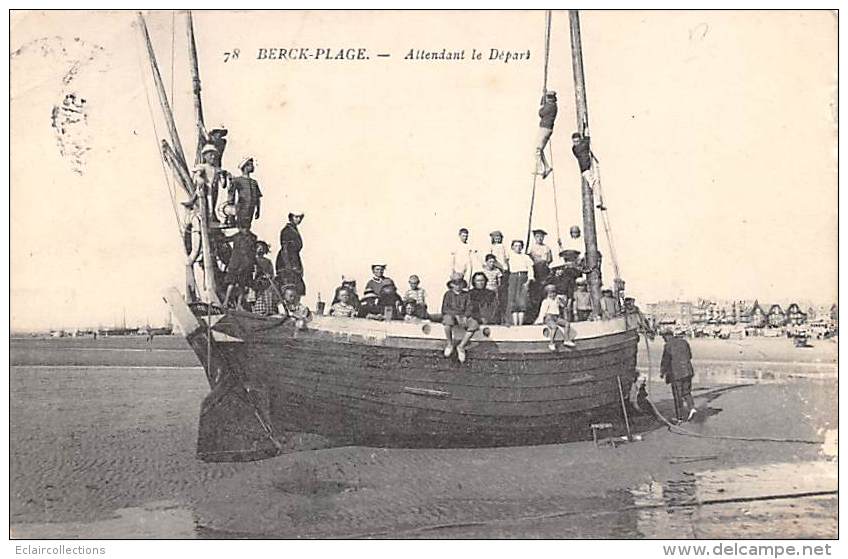 Berck    62    Scène Et Thème Pêche:  Attendant Le Départ D'un Bateau - Berck