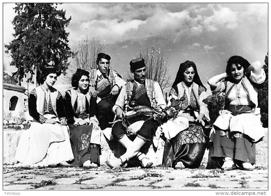 MONTENEGRO  ( Folklore Musique Danse ) CRNOGORSKA NARODNA NOSNIA (1/2) -  CPSM Photo Noir Blanc GF 1962 - Montenegro