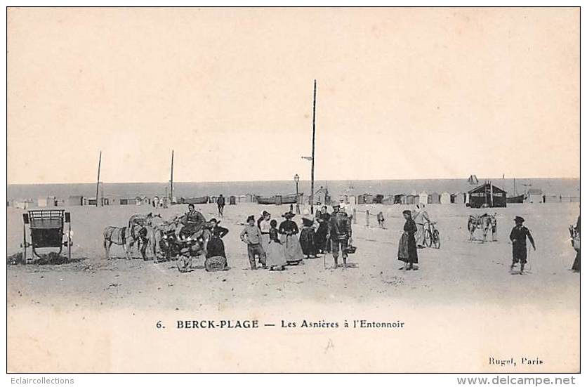 Berck    62    Scène Et Thème Plage:    Les Asnières A L'entonnoir - Berck