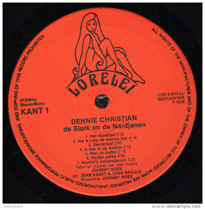 * LP *  DENNIE CHRISTIAN - DE SLORK &amp; DE NARDJANEN (Holland 1979 EX!!!) - Kinderen