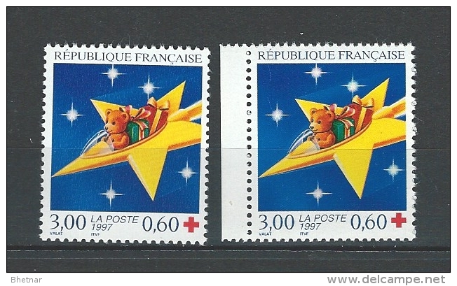 FR YT 3122 & 3122a " Croix-Rouge, 2 Dentelures " 1997 Neuf** - Neufs