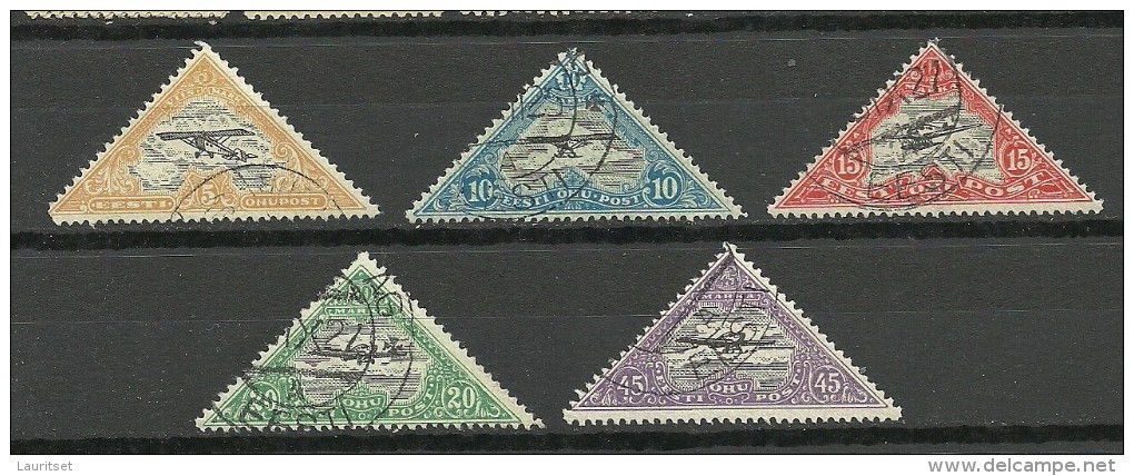 Estland Estonia 1925/27 Flugpost Michel 48 A - 52 A O Incl 10 S & 15 S Auf Ligatne Paper ! - Estonia