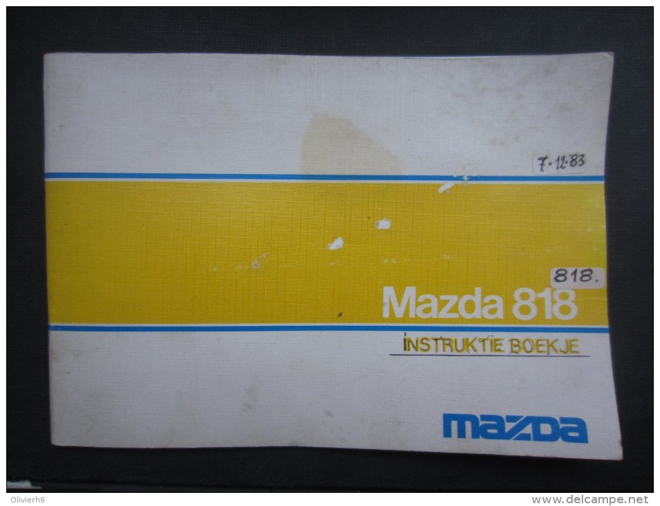 VP INSTRUKTIE BOEKJE (M1603) MAZDA 818 (5 Vues) Livre D'instruction De La Mazda 818 1983 - Transports