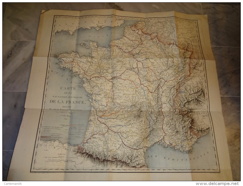 Carte Navigation Intérieure De France, Dressée Par Ordre Du Directeur Général Des Ponts Et Chaussées Et Des Mines - 1820 - Cartes Marines