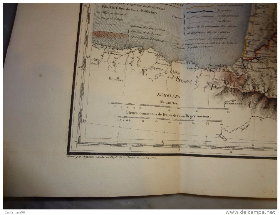 Carte Navigation Intérieure De France, Dressée Par Ordre Du Directeur Général Des Ponts Et Chaussées Et Des Mines - 1820 - Seekarten