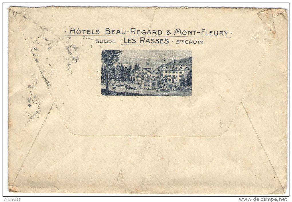 SVIZZERA - SUISSE - HELVETIA - 1911 - 25 - Hotel Beau-Regard & Mont-Fleury, Image On The Rear -Viaggiata Da Les Rasse... - Storia Postale