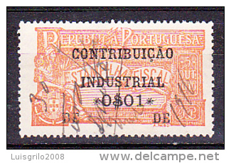 CONTRIBUIÇÃO INDUSTRIAL / ESTAMPILHA FISCAL - 0$01 Laranja .. 1916 - Usati