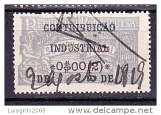 CONTRIBUIÇÃO INDUSTRIAL / ESTAMPILHA FISCAL - 0$00(2)  Azul Claro, 1919 - Usati