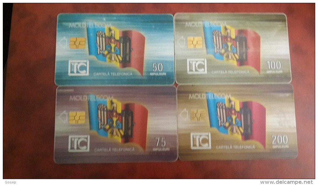 Moldova-  Three Series Pass Around The Card-(set 4 Cards)-,50,75,100,200,-used Card+4card Prepiad Free - Moldova