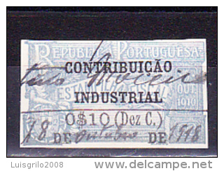 CONTRIBUIÇÃO INDUSTRIAL / ESTAMPILHA FISCAL - 0$10 (Dez C.) - Gebraucht