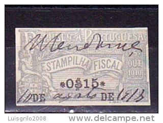 CONTRIBUIÇÃO INDUSTRIAL / ESTAMPILHA FISCAL - 0$15 - Used Stamps