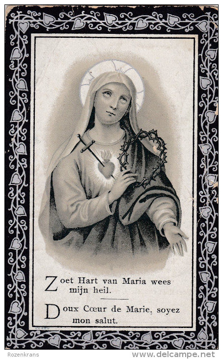 1843-1906 Roslie De Winne Van De Velde Aygem Aaigem Ressegem Herzele Erpe-Mere Doodsprentje Bidprentje Image Mortuaire - Imágenes Religiosas