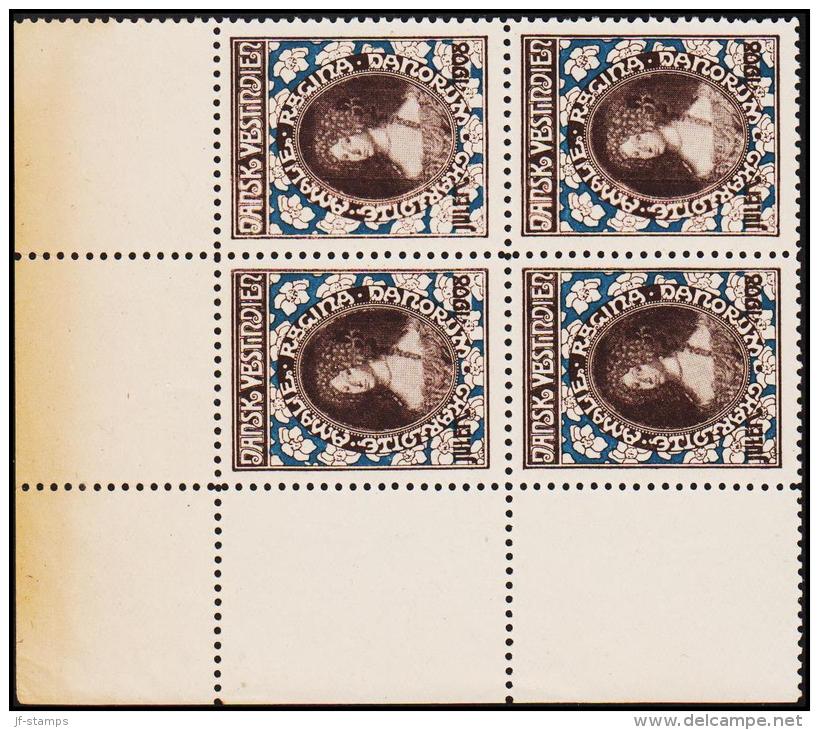 1908. Queen Charlotte Amalie. 4-Block. (Michel: 1908) - JF192301 - Danish West Indies