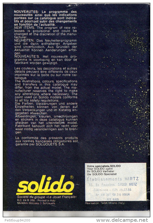 CATALOGUE SOLIDO 1980/1981 - Catalogi