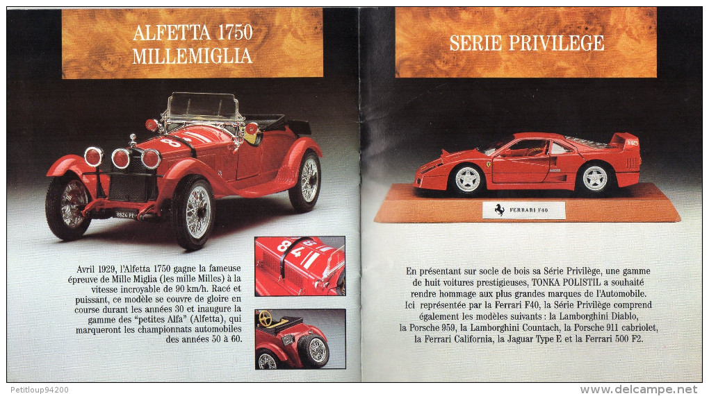 CATALOGUE TONKA POLISTIL 1991*Ferrari *Maserati *Lamborghini Etc.. - Catálogos