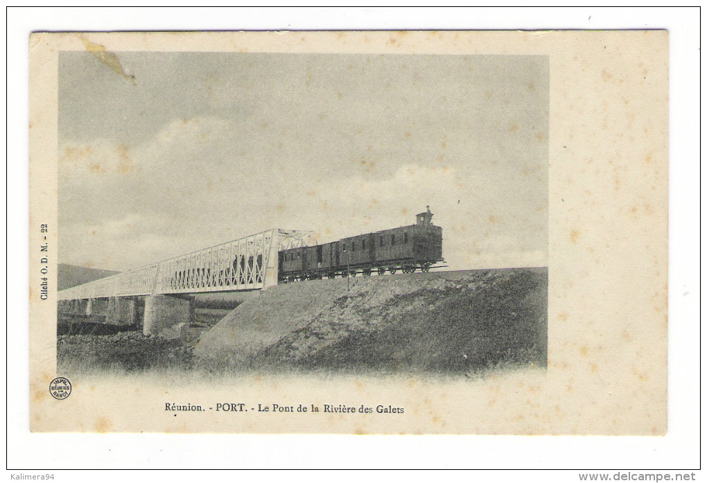 ÎLE  DE  LA  REUNION  /  PORT  /  LE  PONT  DE  LA  RIVIÈRE  DES  GALETS  ( Avec Train Et Locomotive ) - Autres & Non Classés