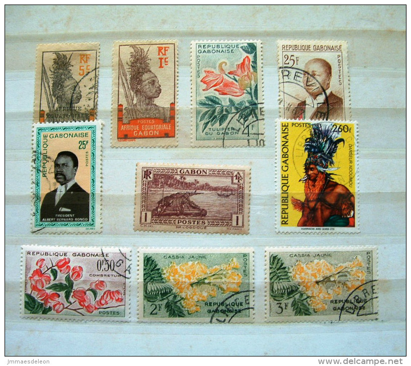 Gabon 1910 - 1983 Warriors Flowers Wood Transport River Costume - Used Stamps