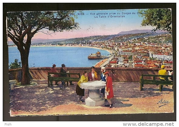 France &  Bilhete Postal, La Table De Orientation, Vue Génerale, Nice, Lisboa 1937(79) - Covers & Documents