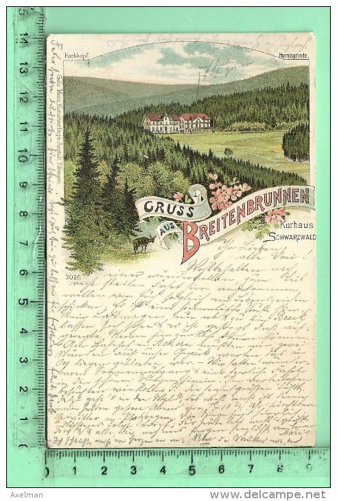 BREITENBRUN: Cruss, Litographie, Kurhaus Schwarzwald, Hochkopf, Hornisgrinde - Breitenbrunn