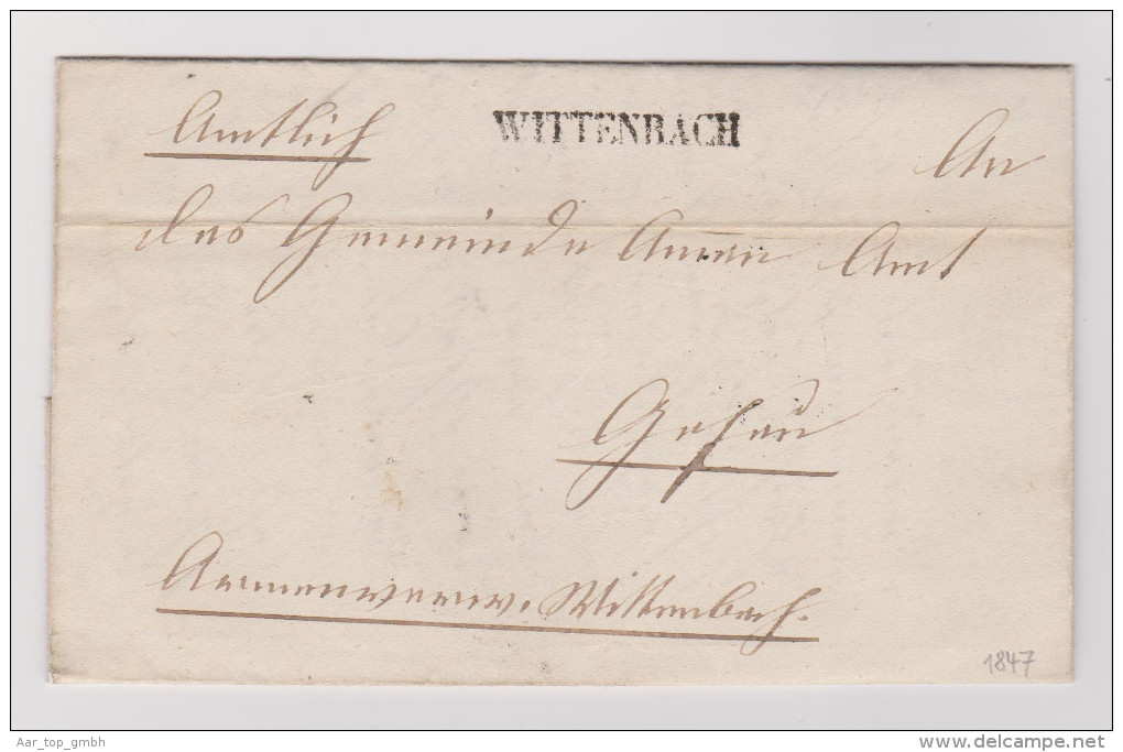 Heimat SG WITTENBACH 1847-01-13 Amtlich Brief Nach Gossau - 1843-1852 Timbres Cantonaux Et  Fédéraux