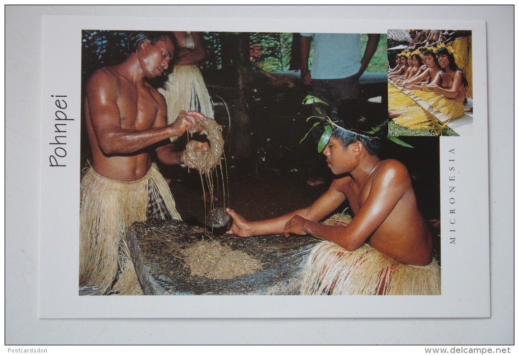 Micronesia Pohnpei Native  - Local Food  - Old Postcard - Micronésie