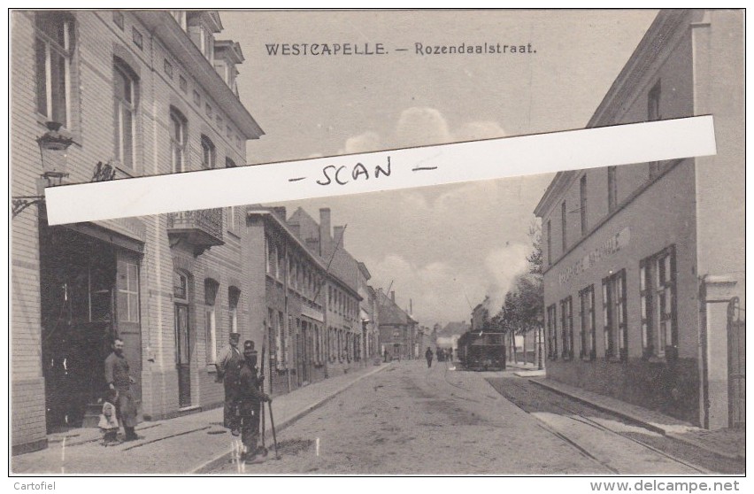 WESTCAPELLE-WESTKAPELLE-ROZENDAALSTRAAT-STOOMTRAM-TRAM A VAPEUR-GENDARMERIE-NATIONALE-TOP+RARE-VOYEZ 5 SCANS ! ! - Knokke