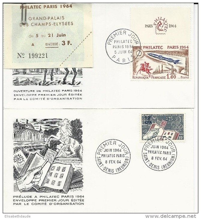 1964 - 2 ENVELOPPES FDC PHILATEC - 1960-1969