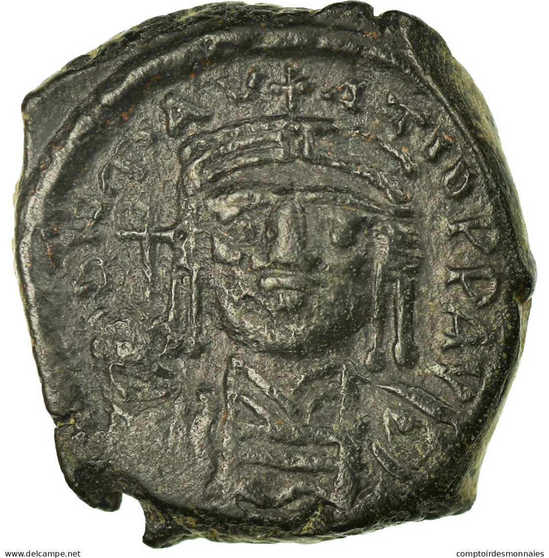 Monnaie, Maurice Tibère, Demi-Follis, Thessalonique, TTB, Cuivre - Byzantium