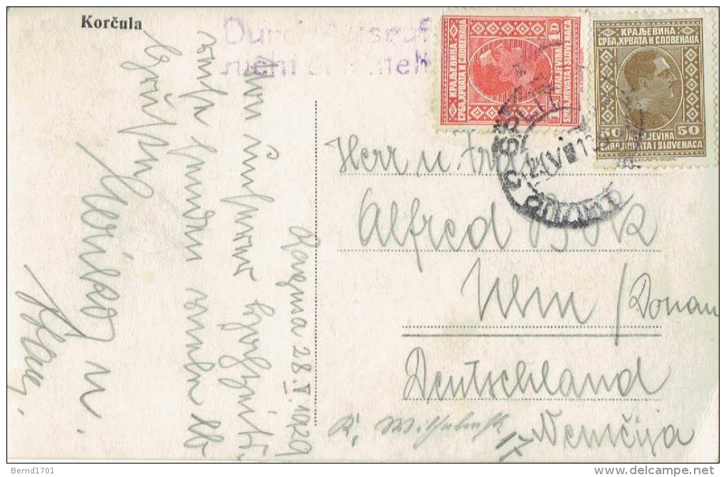 Jugoslawien / Yugoslavia # Korcula - Ansichtskarte Gebraucht / Card Used (a677) - Yugoslavia