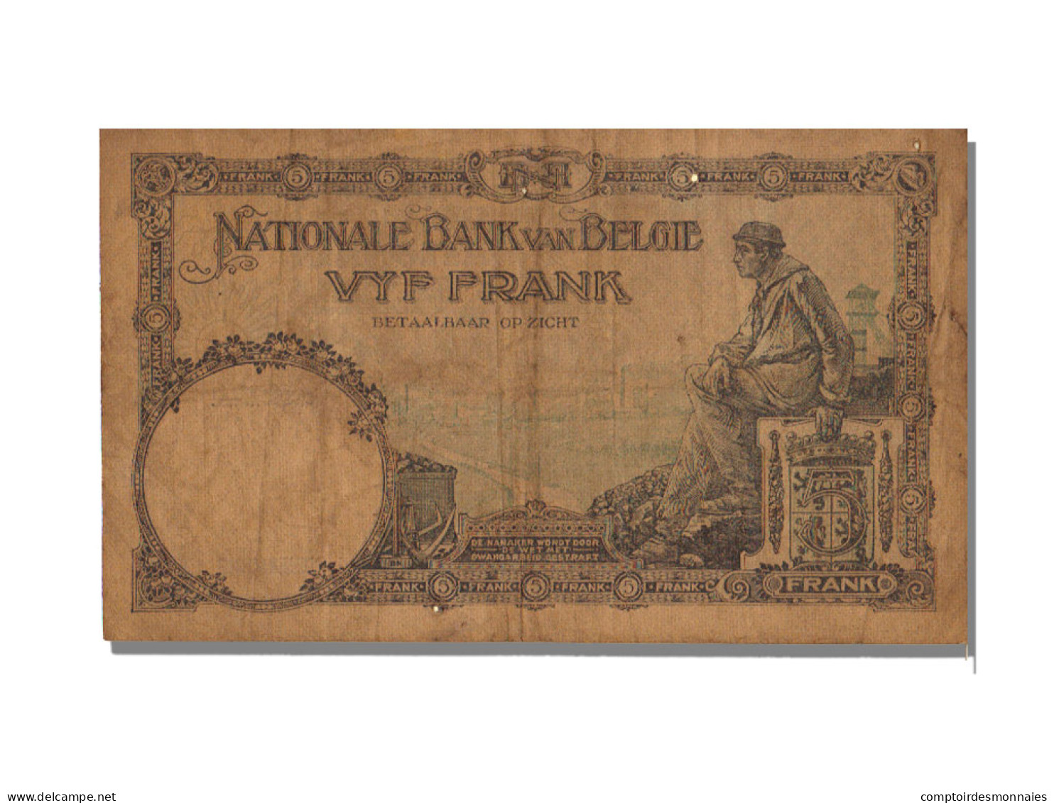 Billet, Belgique, 5 Francs, 1931, 1931-05-06, KM:97b, TTB - 5 Francos