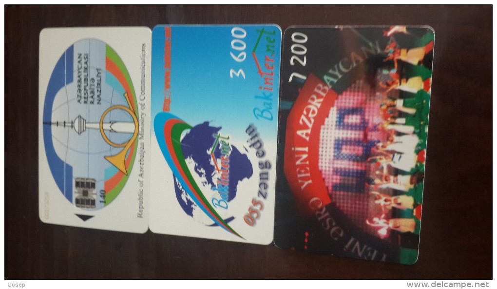 Azerbajian-( 3 Chip Cards)-used-(140,3600,7200units)+2card Prepiad Free - Aserbaidschan