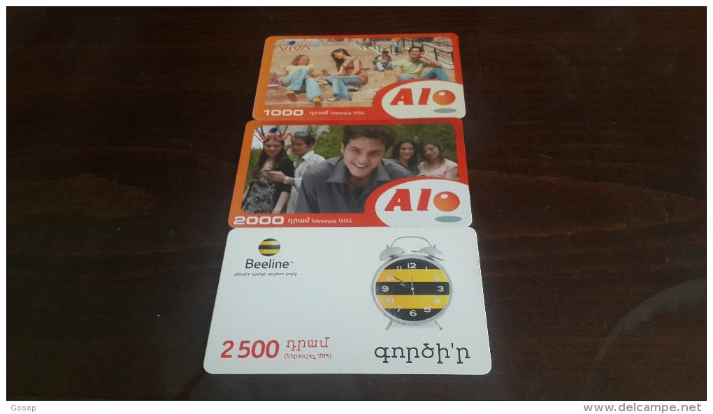 Armania-3prepiad Card-(set A)-(1000,2000,2500)- Used Card+1card Prepiad Free - Arménie