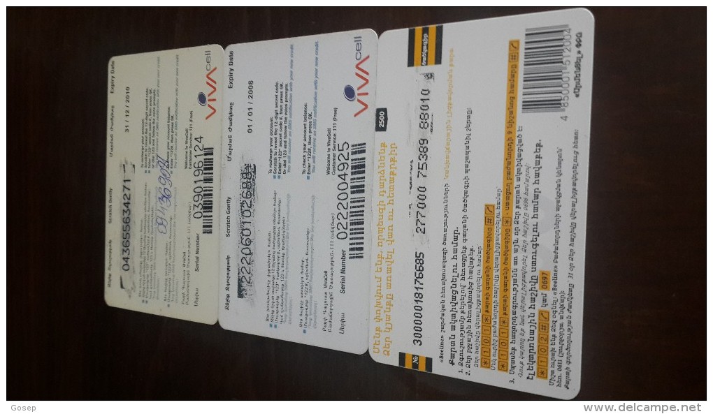 Armania-3prepiad Card-(set A)-(1000,2000,2500)- Used Card+1card Prepiad Free - Armenië