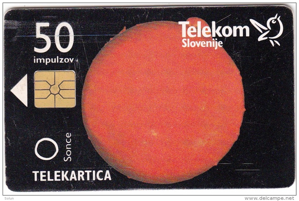 SLOVENIA SLOVENIJA PHONECARD 1996 OSON&#268;JE OSONCJE SONCE SUN  SOLAR SYSTEM PLANETS TELEKOM CAT.NO. 023 - Astronomùia