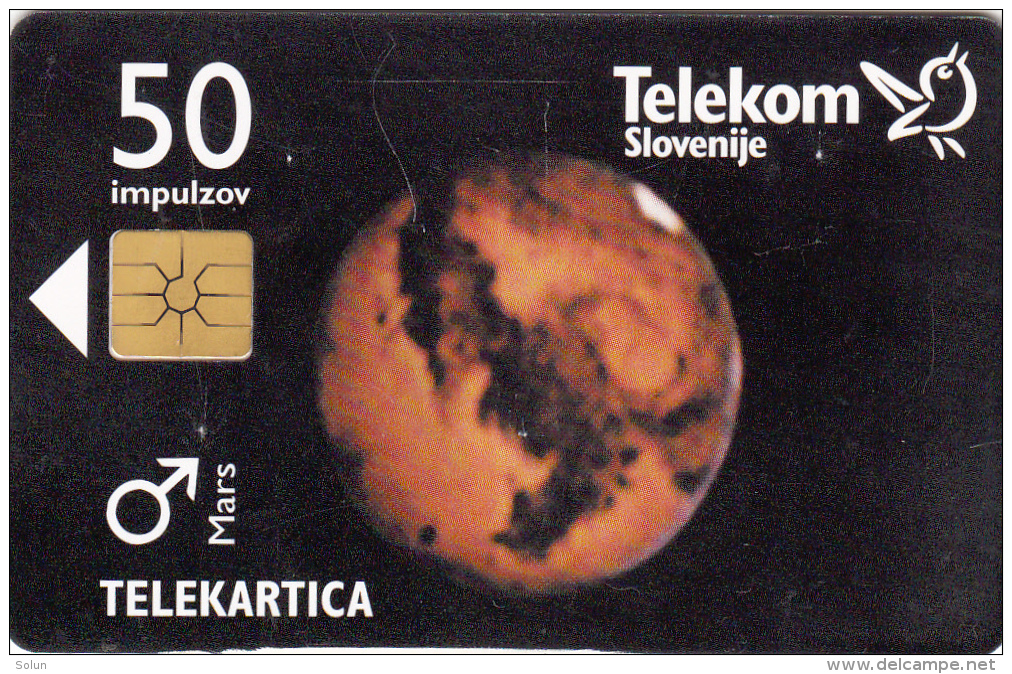 SLOVENIA SLOVENIJA PHONECARD 1997  OSONCJE MARS EMONA MERKUR  PLANETS SOLAR SYSTEM  TELEKOM CAT.NO. 044 - Sterrenkunde