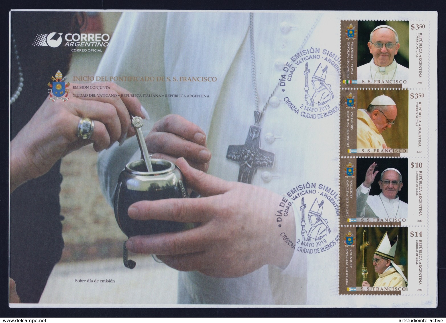 2013 ARGENTINA "INIZIO DEL PONTIFICATO DI PAPA FRANCESCO" FDC - FDC