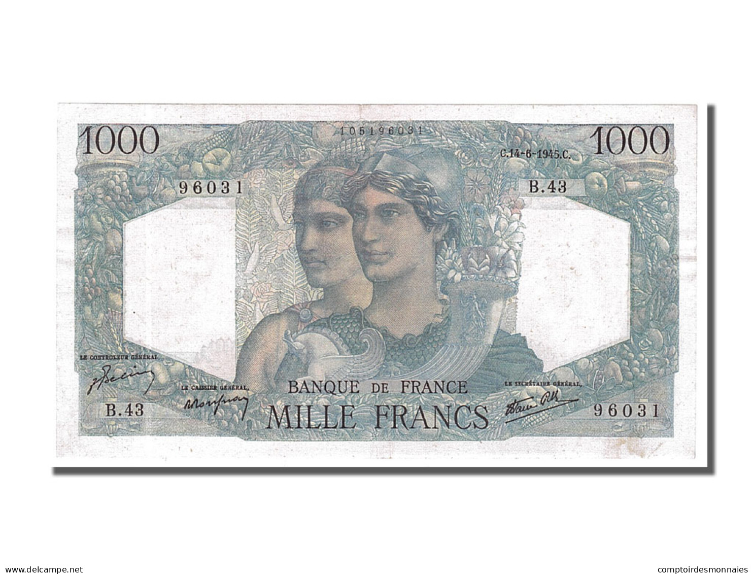 Billet, France, 1000 Francs, 1 000 F 1945-1950 ''Minerve Et Hercule'', 1945 - 1 000 F 1945-1950 ''Minerve Et Hercule''