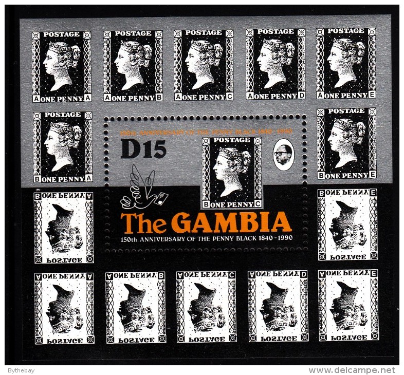 Gambia MNH Scott #1003 Souvenir Sheet 15d Penny Black 150th Anniversary - Gambie (1965-...)