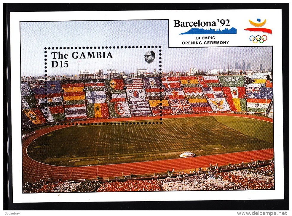 Gambia MNH Scott #1033 Souvenir Sheet 15d Stadium Card Section - 1992 Summer Olympics, Barcelona - Gambie (1965-...)