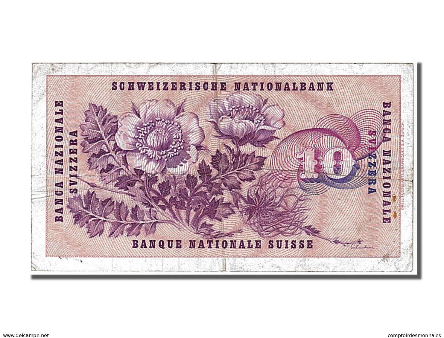 Billet, Suisse, 10 Franken, 1964, 1964-04-02, TTB - Suiza