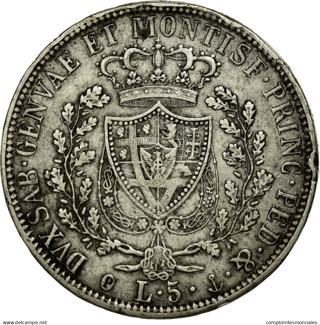 Monnaie, États Italiens, SARDINIA, Carlo Felice, 5 Lire, 1827, Genoa, TTB - Otros & Sin Clasificación