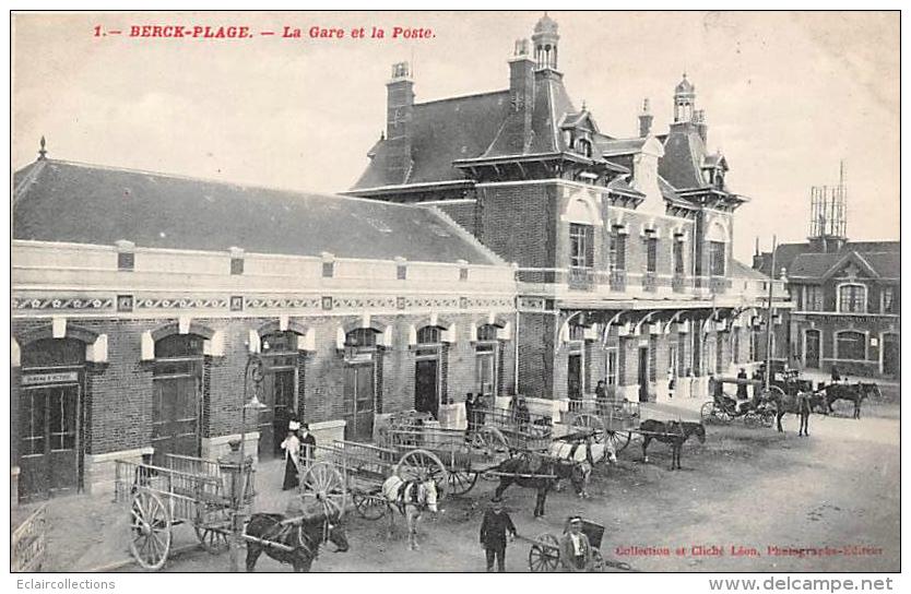 Berck    62      Extérieur De La Gare Et La Poste - Berck