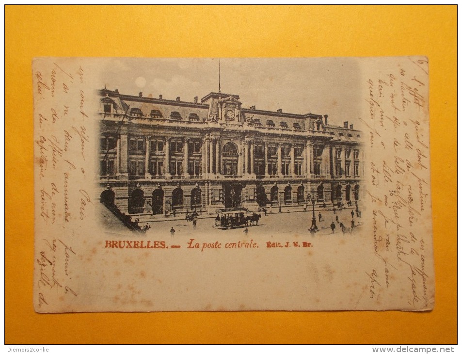 Carte Postale - BELGIQUE - Bruxelles - La Poste Centrale - Pionnière 1899 (7&8/130) - Monuments