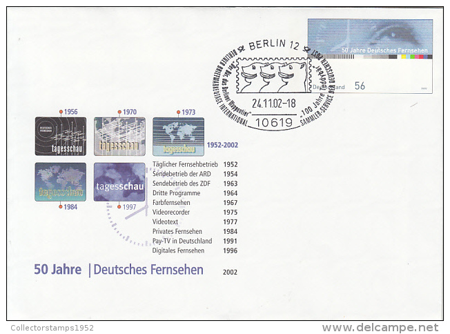 36040- GERMAN TELEVISION ANNIVERSARY, COVER STATIONERY, 2002, GERMANY - Sobres - Usados