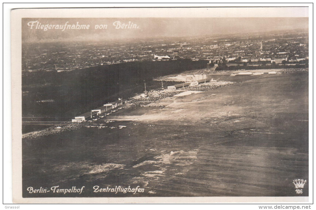 CPSM BERLIN TEMPELHOF ZENTRALFLUGHAFEN FLIEGERAUFNABME VON BERLIN - Tempelhof