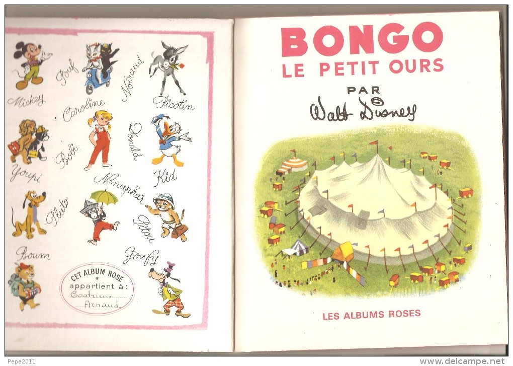 Album BONGO Le Petit Ours Albums Roses Hachette Disney 1964 - Disney