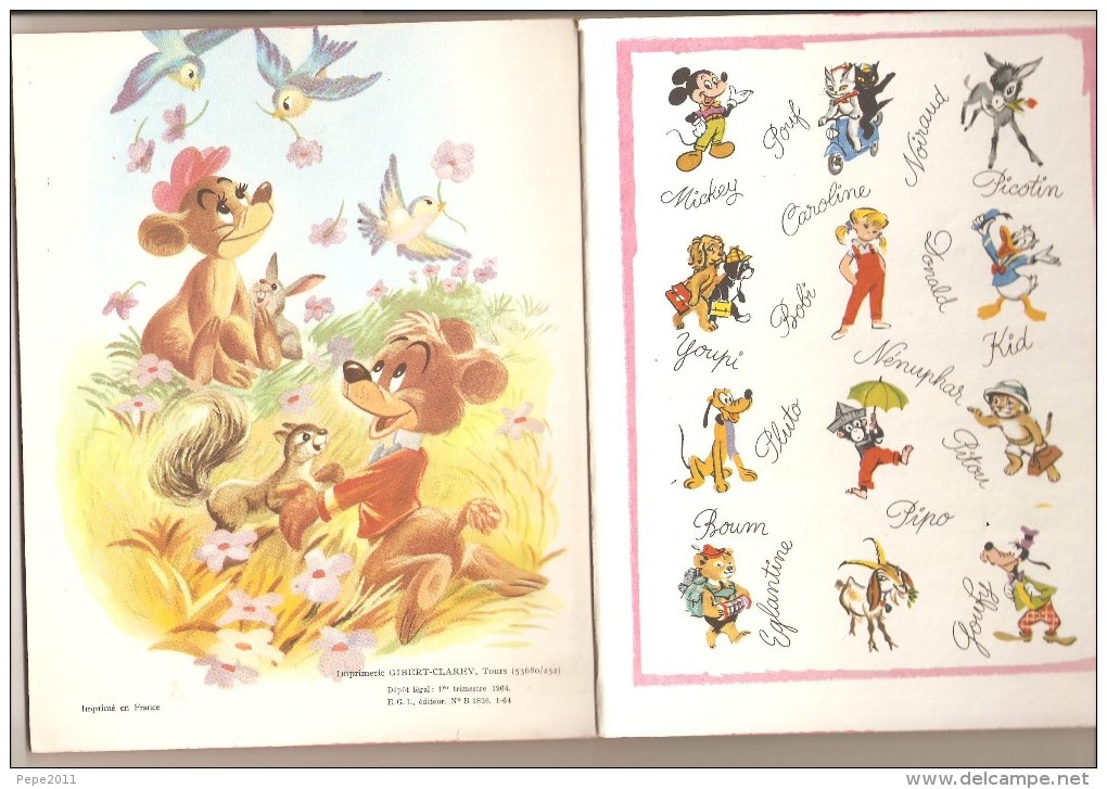Album BONGO Le Petit Ours Albums Roses Hachette Disney 1964 - Disney